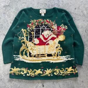 90s Christmas Santa Knit Sweater